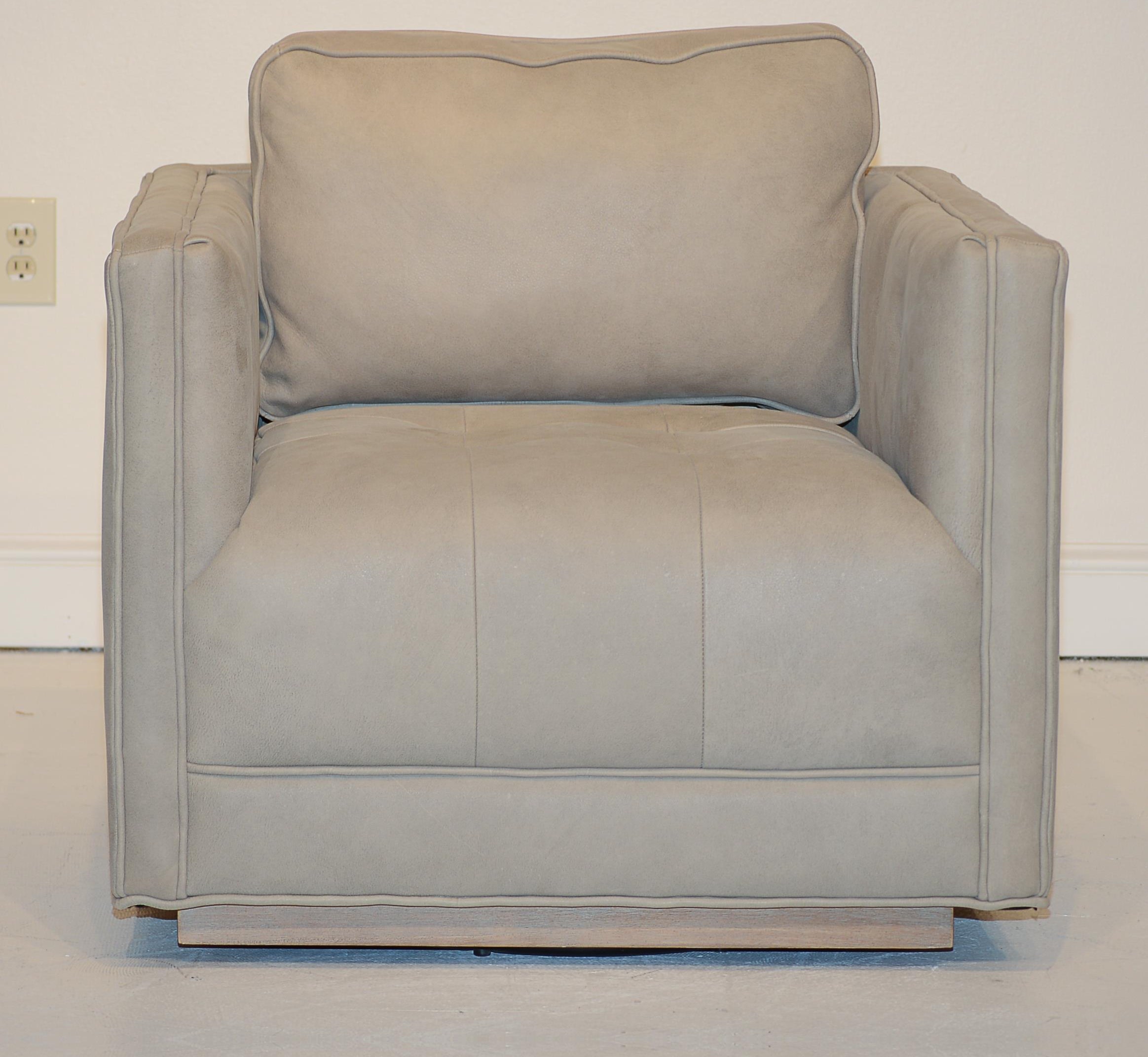 Four Hands Kiera LRUFHCKEN224 Leather Swivel Chair Umber Natural